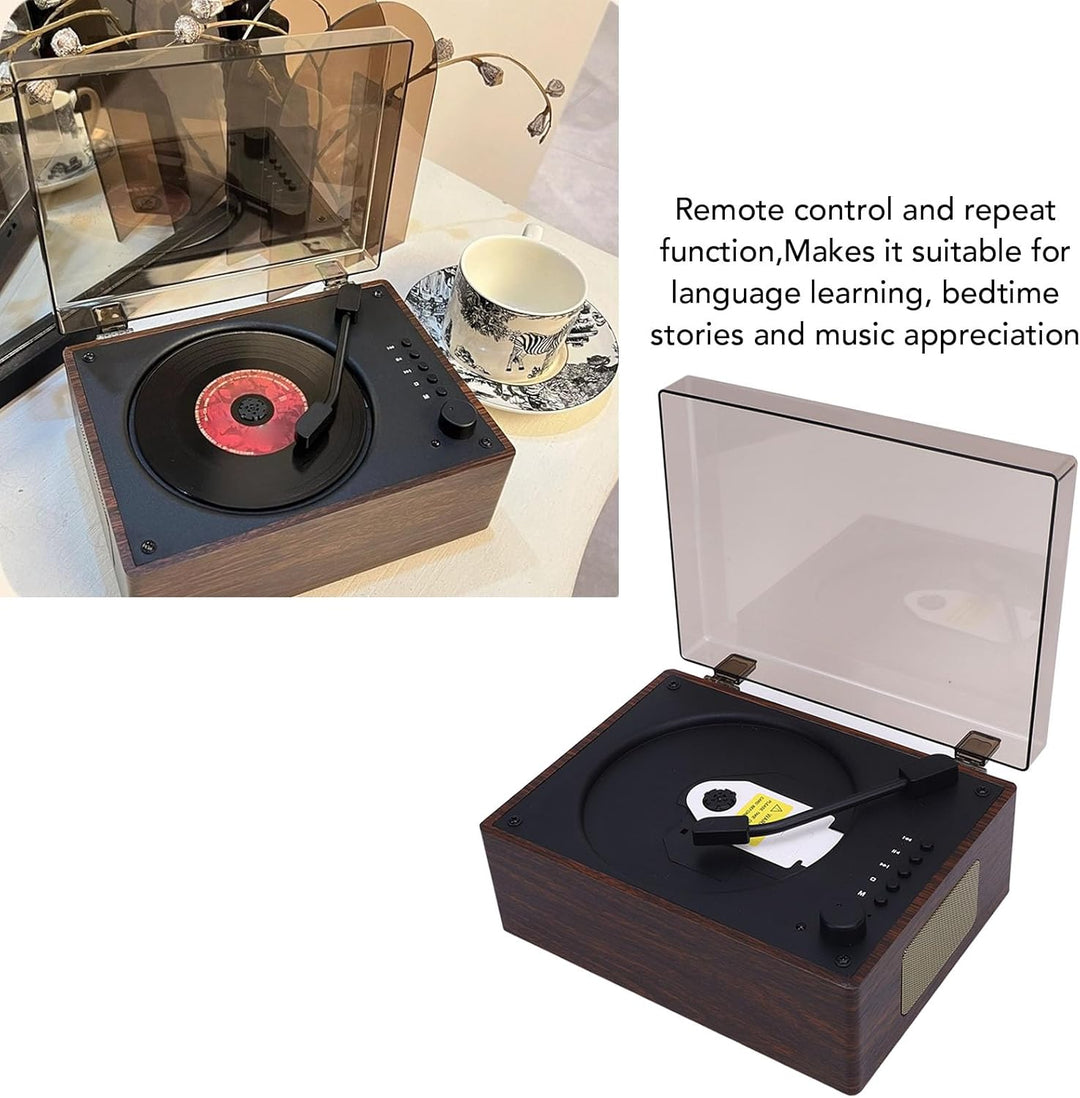 Tragbarer Bluetooth CD Player mit Fernbedienung Retro HiFi-Sound-Lautsprecher Unterstützt CD AUX USB
