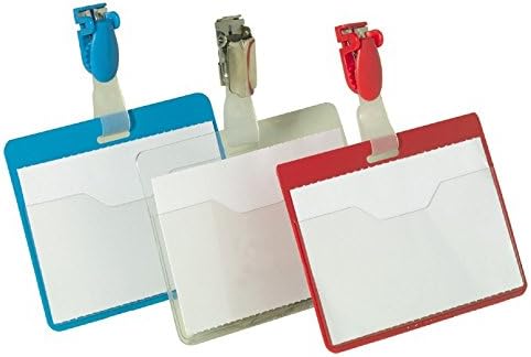 Durable Namensschild (mit Clip, 90 x 60 mm, Kunststoff) Packung à 25 Stück, transparent, 810719 90 x