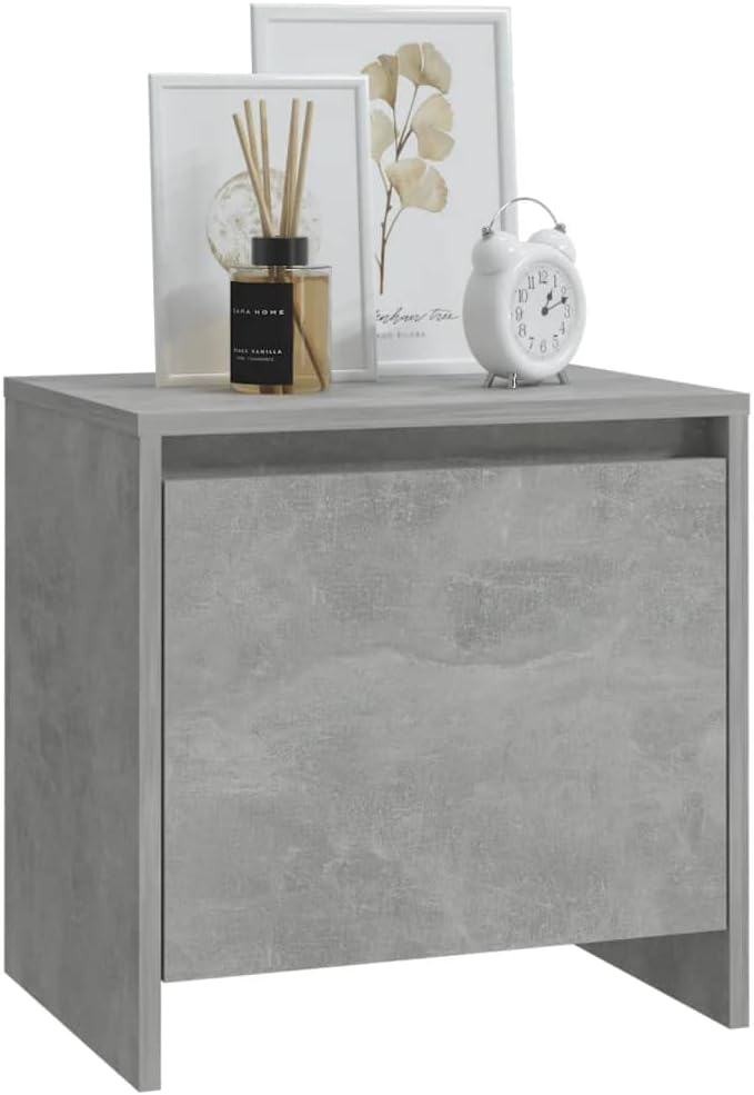 FIRBNUS Bedside Table Nachtkonsole Beistelltisch mit Stauraum Night Stand Nachttisch Betongrau 45x34