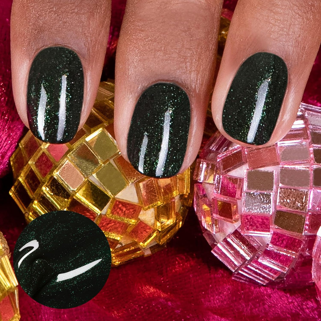 Manucurist Green Flash™ Grüne Glitzer Gel Nagellack Poison - Hema Free UV Lack, 12-Free Lack, Bio-ba