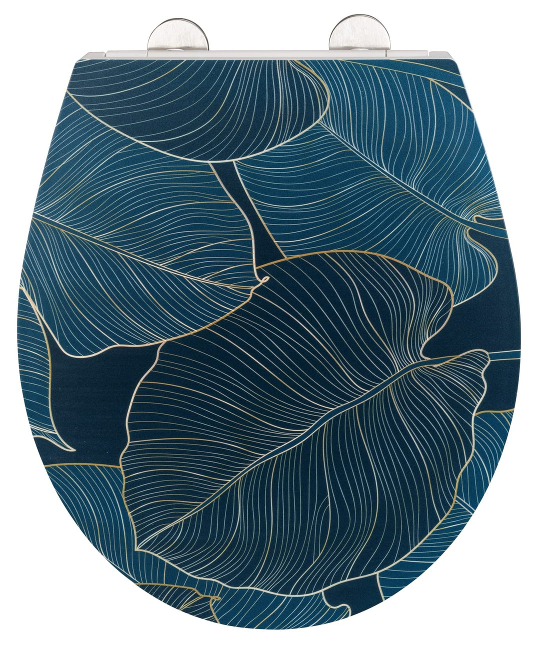 WENKO WC-Sitz Big Leaves, robuster Toilettensitz aus antibakteriellem Duroplast mit Absenkautomatik