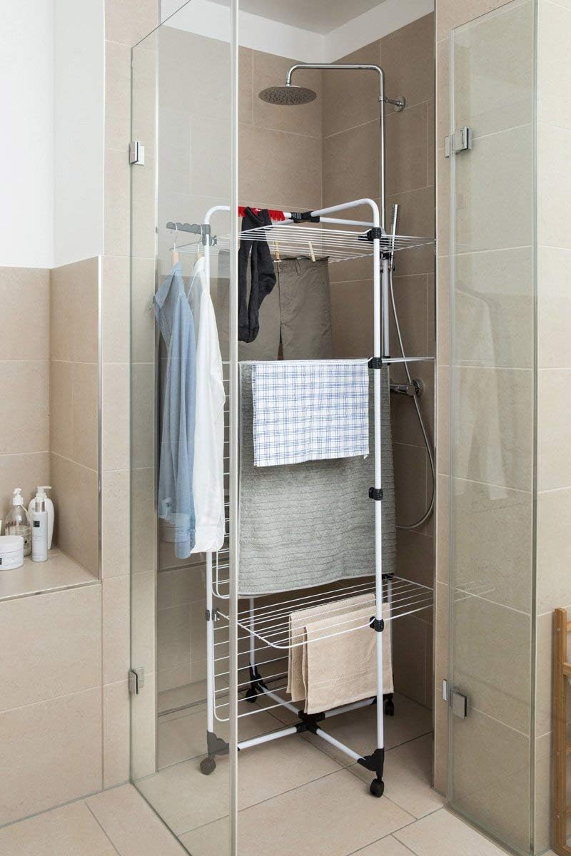 Vileda Mixer, 4 Clothes Airer, 40m Line Length, 4 Tier, 4 Wash Loads, Flex Joint, Rollable, 71,5 x 1