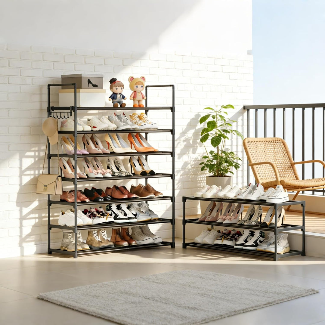 Schuhregal 10 Ebenen, Metall Schuhständer, Schuhaufbewahrung, Schuh-Organizer, platzsparend, für bis