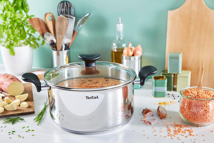 Tefal Dutch Oven 24 cm (5,3 l) + Glasdeckel, alle Wärmequellen einschliesslich Induktion, Premium-Ed