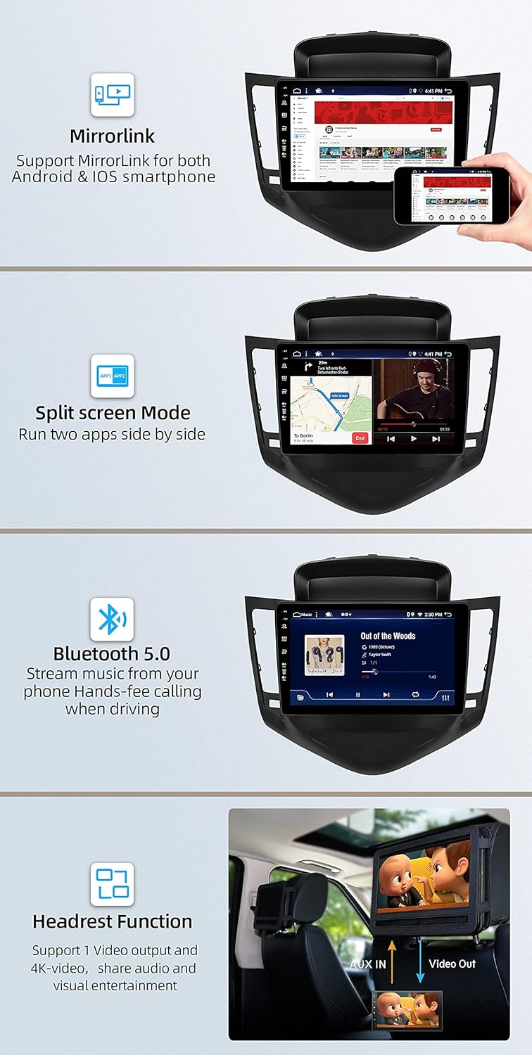 PX6 Android 12 IPS Autoradio Passt für Chevrolet Cruze (2009-2014) - 4G+64G - Rückfahrkamera KOSTENL