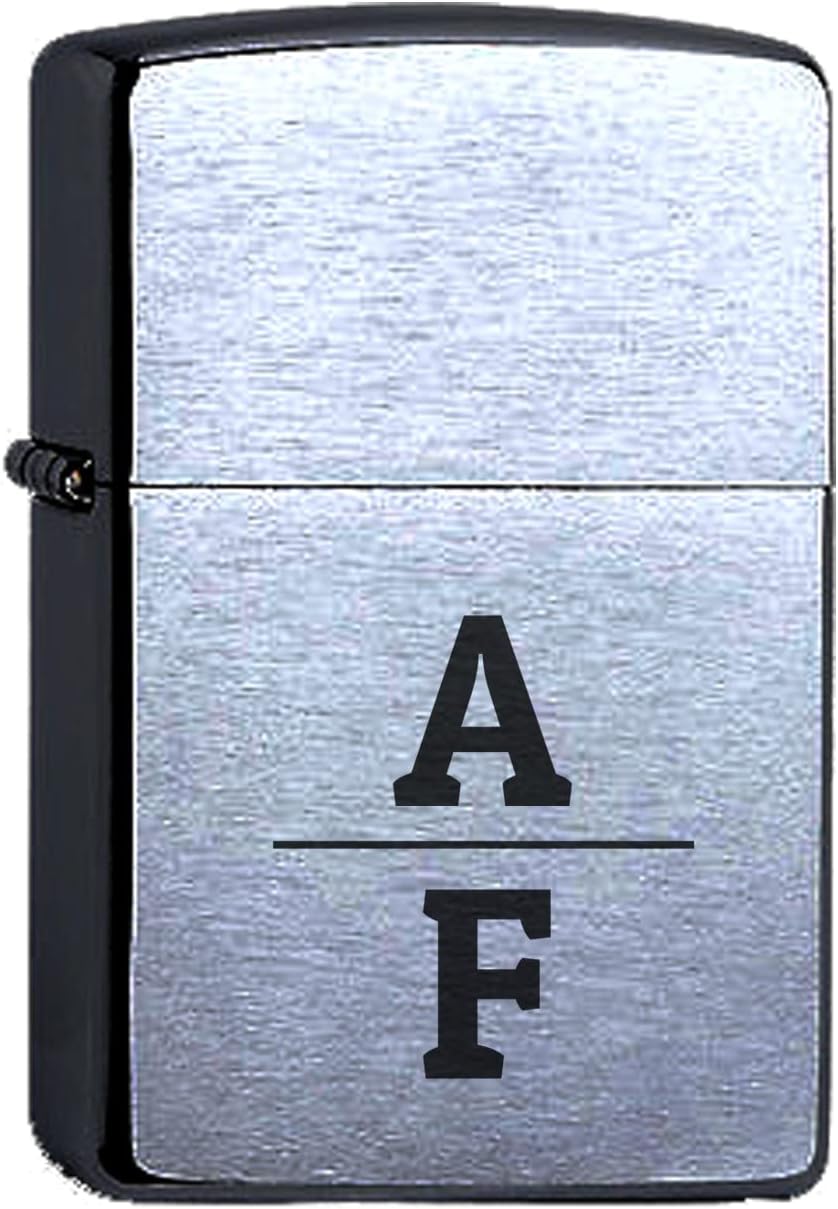 Zippo Benzinfeuerzeug mit Ihren Initialen im modernen Design Gravur Chrome Brushed Wunschgravur pers