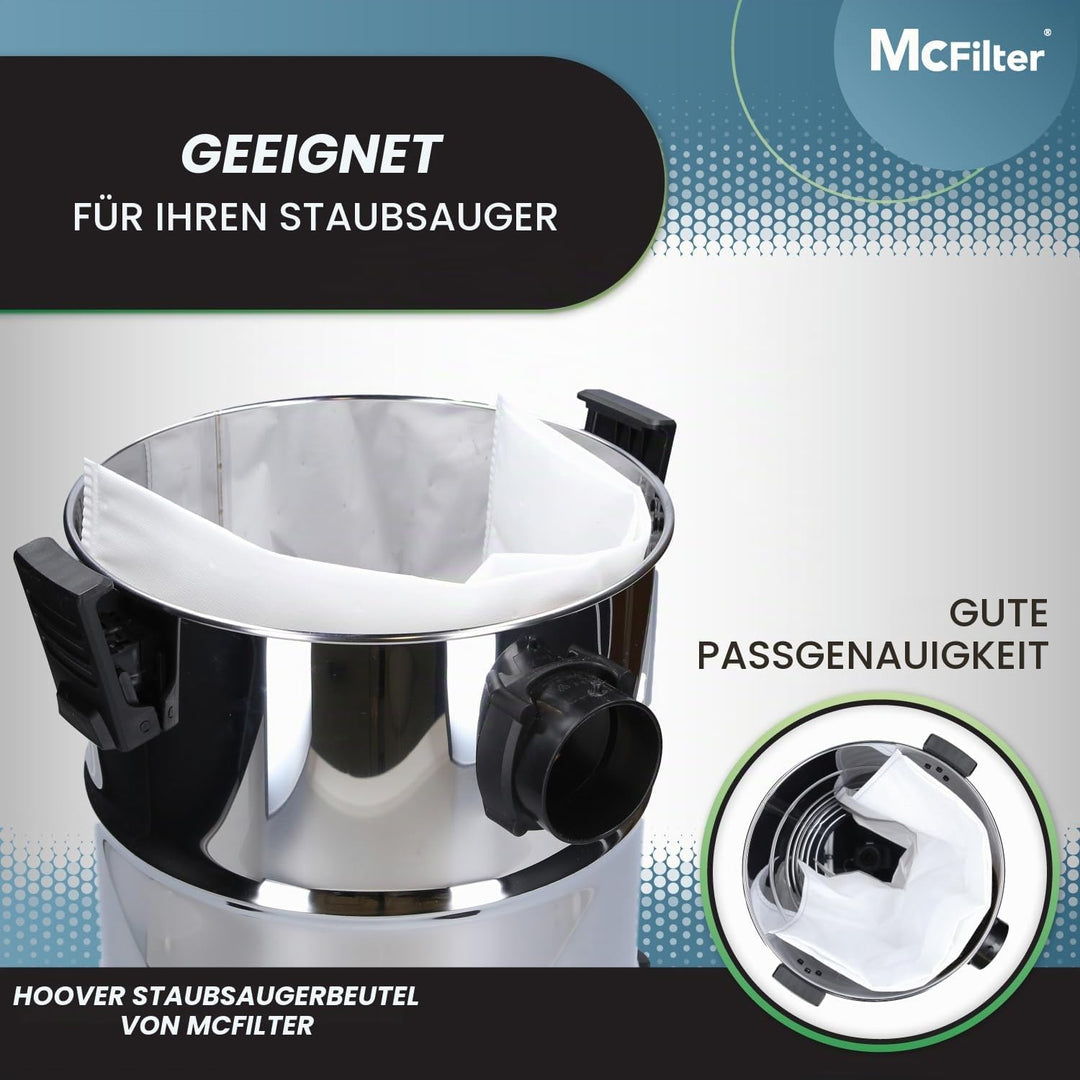 McFilter | 10 Staubsaugerbeutel 25l kompatibel für ALLE Einhell Staubsauger | geeignet für Einhell T