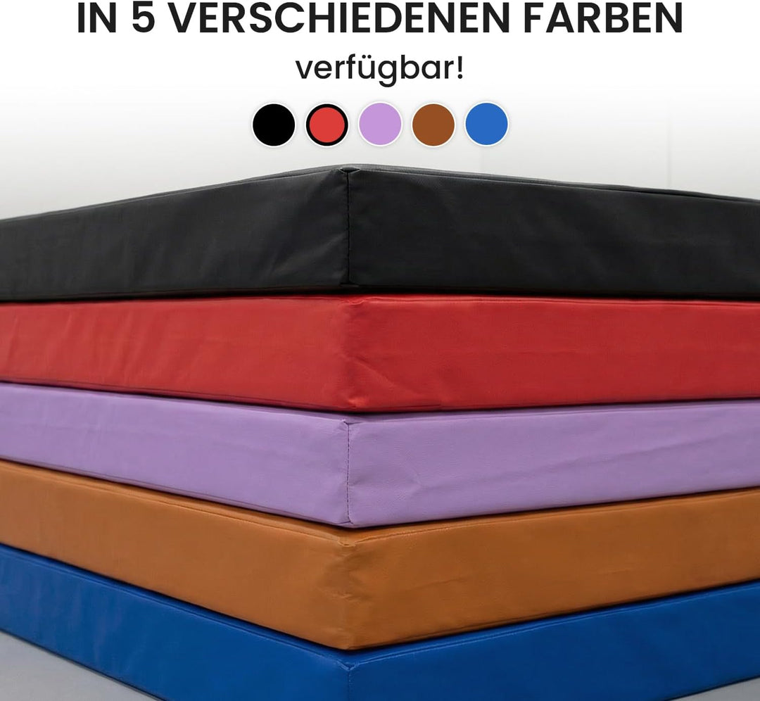 Jeflex - klappbare Weichbodenmatte & Turnmatte 200 x 100 x 8 cm MADE IN GERMANY/Gymnastikmatte tragb