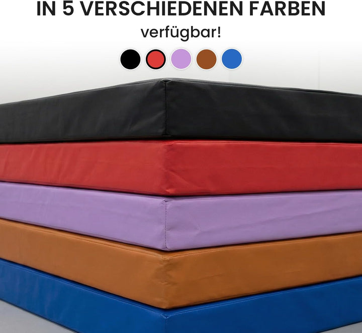 Jeflex - klappbare Weichbodenmatte & Turnmatte 200 x 100 x 8 cm MADE IN GERMANY/Gymnastikmatte tragb