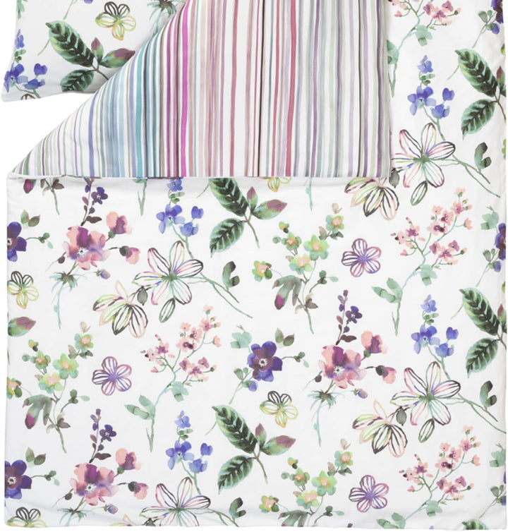 ESTELLA Mako-Satin Bettwäsche Lily Multicolor 1 Bettbezug 155 x 220 cm + 1 Kissenbezug 80 x 80 cm, 1