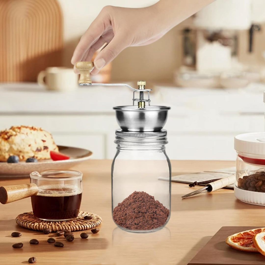 Manuelle Kaffeemühle, tragbar, robust, aus Edelstahl, speicherbar, Kaffeebohnenmühle für den Heimgeb