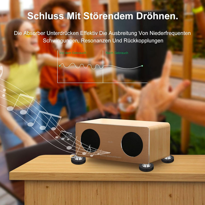 Lautsprecherfüsse 4 Pcs 39mm×13mm mit POM Edelstahl-Lautsprecherpads HiFi Geräte Füsse für HiFi-Laut