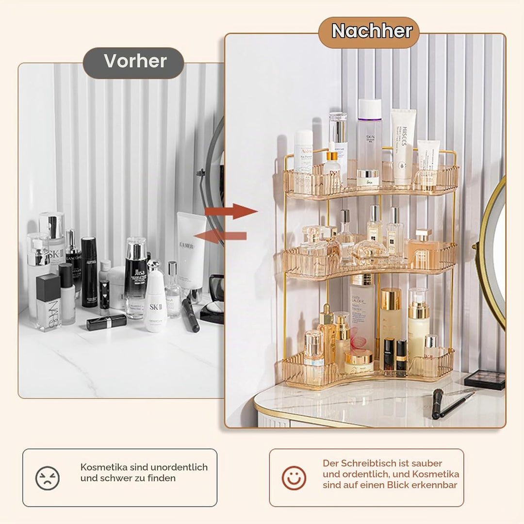 Make Up Organizer, Kosmetik Organizer Mit 3 Ebenen Grosse Kapazität Kosmetikorganiser Parfüm Duschge