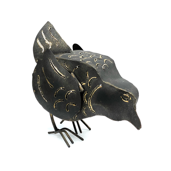 DanDiBo Teelichthalter Metall Figur Klein Windlicht Huhn für 1 Teelicht Vogel 19 cm Kerzenständer 93