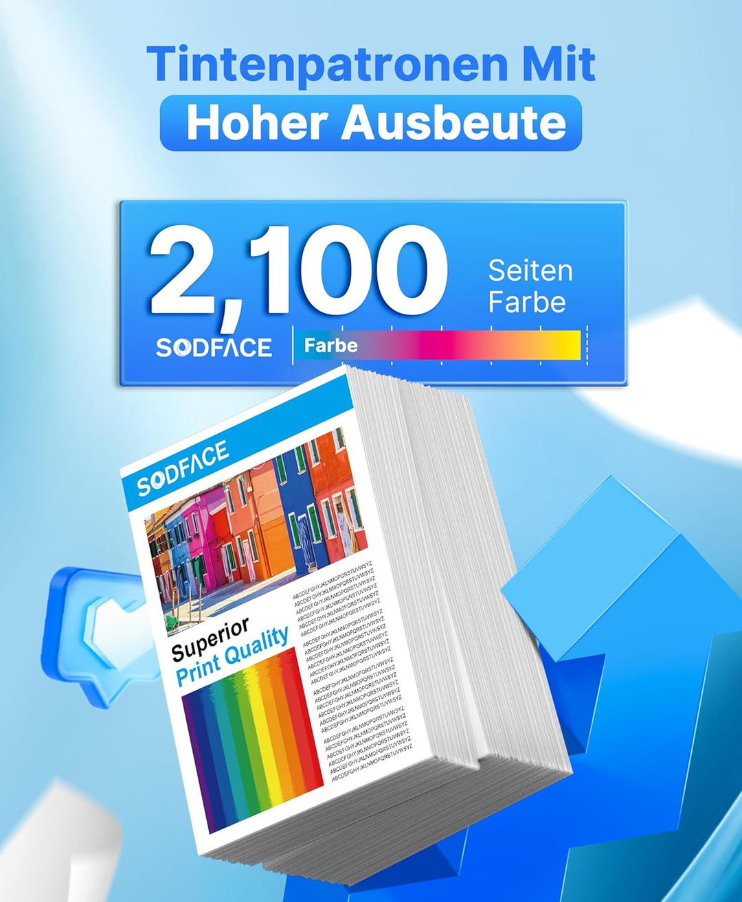 SODFACE 415A Toner Mit Chip Kompatibel für HP 415A 415X für Color Laserjet Pro MFP M479fdw M479dw M4