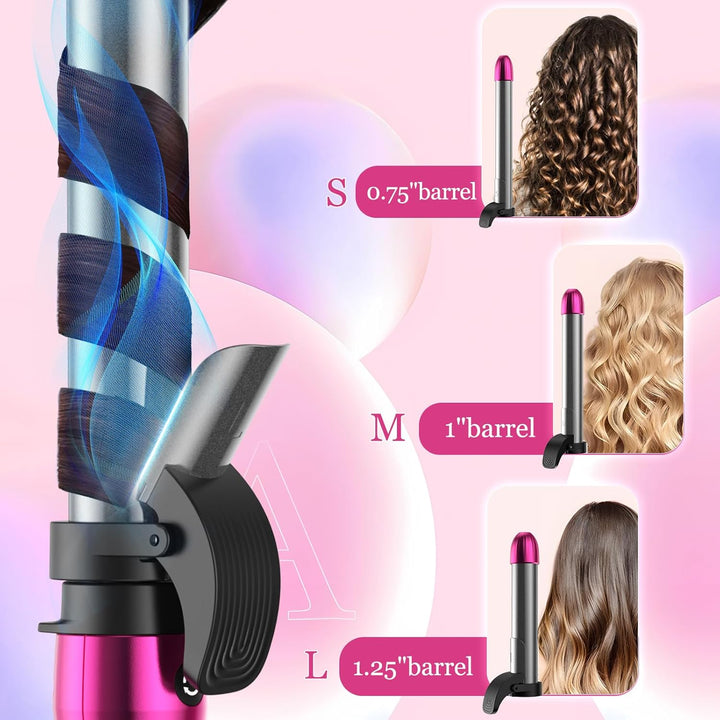 3 in 1 Lockenstab Automatisch Negatives Ion 360° Rotierender, 9/25/32 mm, Automatic Hair Curler, Aut