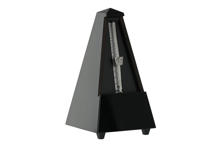 Wittner Metronom 816 Holzgehäuse mit Glocke Taktell Pyramidenform schwarz hochglanz, schwarz hochgla