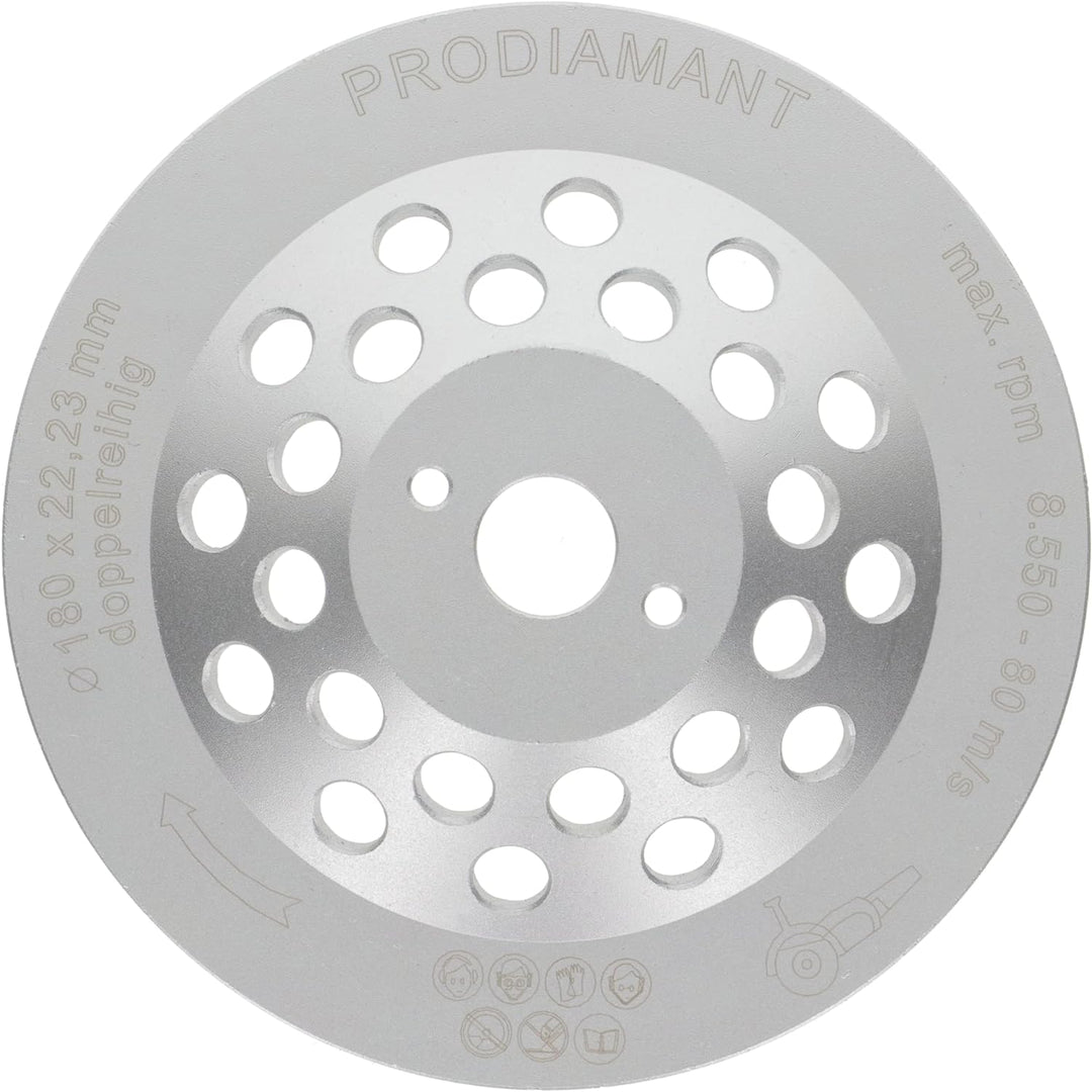 PRODIAMANT Diamant-Schleiftopf 180mm Beton universal 180 mm x 22,2 mm Schleifteller doppelreihig Bau