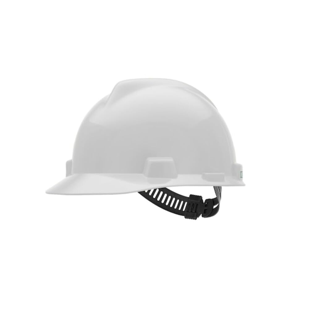 V-Gard Hard Hat, FrtBrim, Slotted, PinLk, Weiss