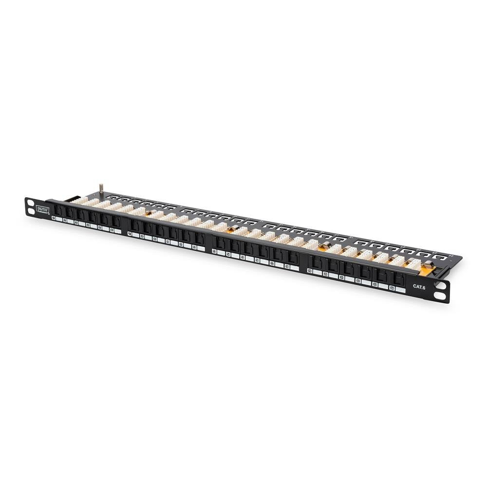 DIGITUS Patchpanel - 19-Zoll - Cat-6 - 24-Port RJ45 - Ungeschirmt - LSA Patch-Feld - Rack-Montage 0.