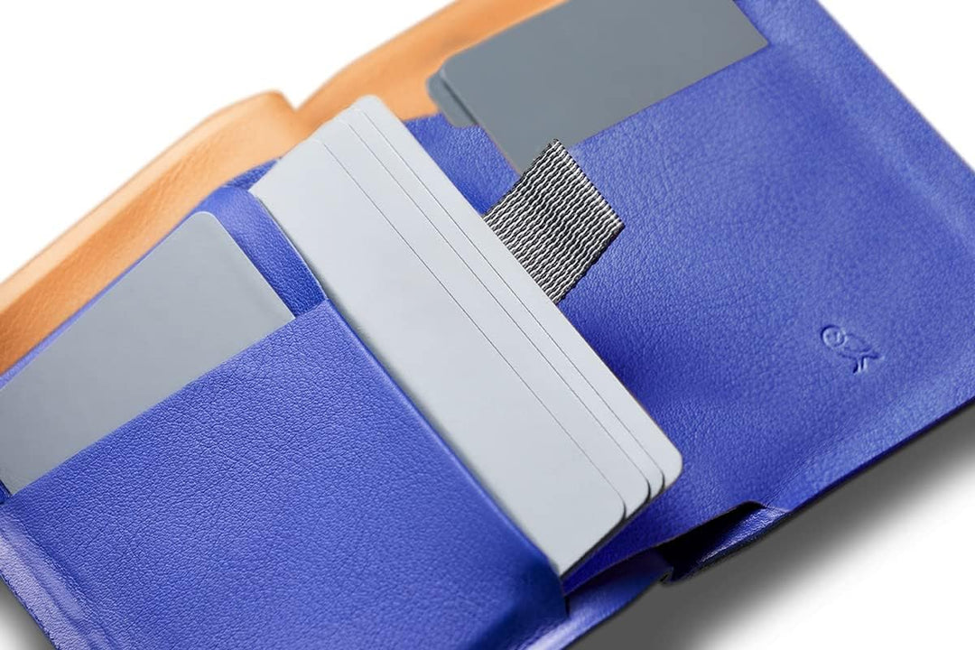 Bellroy Apex Note Sleeve – (Vorgeformte Leder-Brieftasche, RFID-Schutz) - PepperBlue, Pepperblue