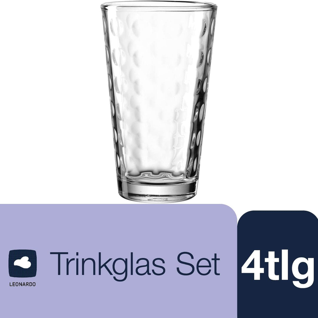 LEONARDO HOME Trinkglas OPTIC 4er-Set 540 ml, 012548, Glas, 540 milliliters