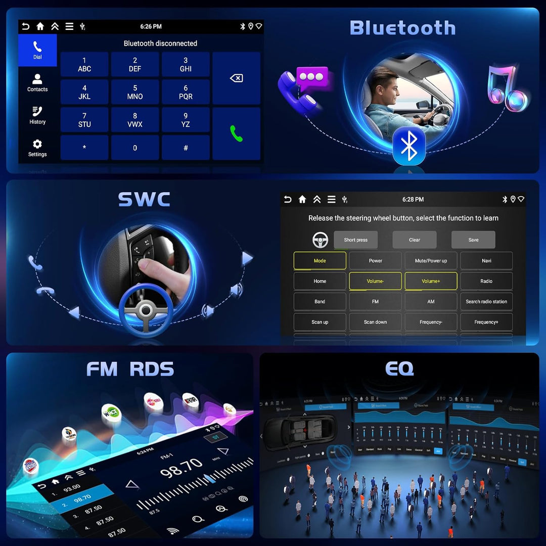Hikity 4+128G Android Autoradio mit Bildschirm für FIAT 500 2007-2015 Wireless Carplay, Autoradio mi