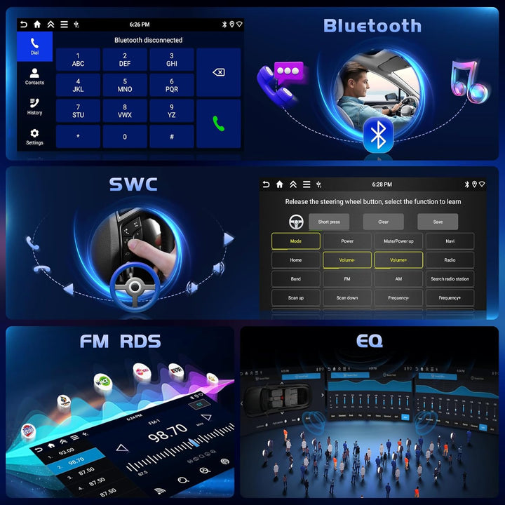 Hikity 4+128G Android Autoradio mit Bildschirm für FIAT 500 2007-2015 Wireless Carplay, Autoradio mi