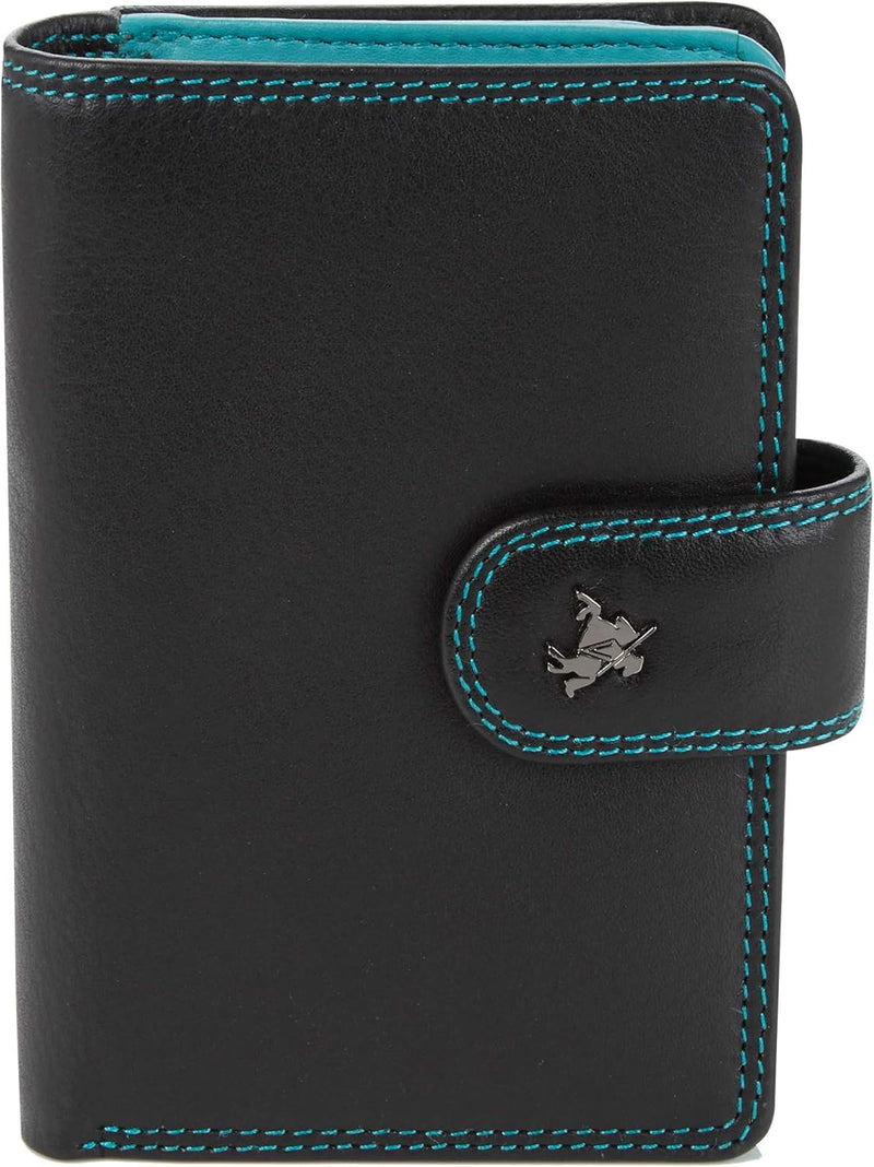 VISCONTI ® Leder Geldbeutel Damen RFID Schutz Geldbörse Damen Portemonnaie Bifold Mehrfarbig Portmon