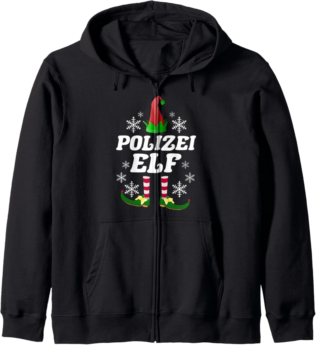 Polizei Elf Elfen Partnerlook Weihnachten Weihnachtself Kapuzenjacke
