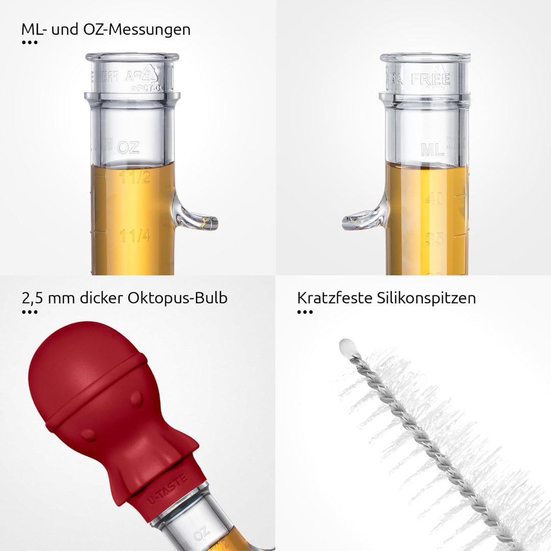 U-Taste 109℃ Hitzebeständige Grosse Abgewinkelte Bratenspritze Tritan Putenfleisch-Fettpipette mit S