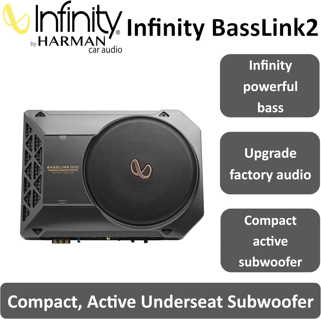 Infinity BASSLINK SM2-200mm Aktivbass inkl. Endstufe Untersitz Subwoofer