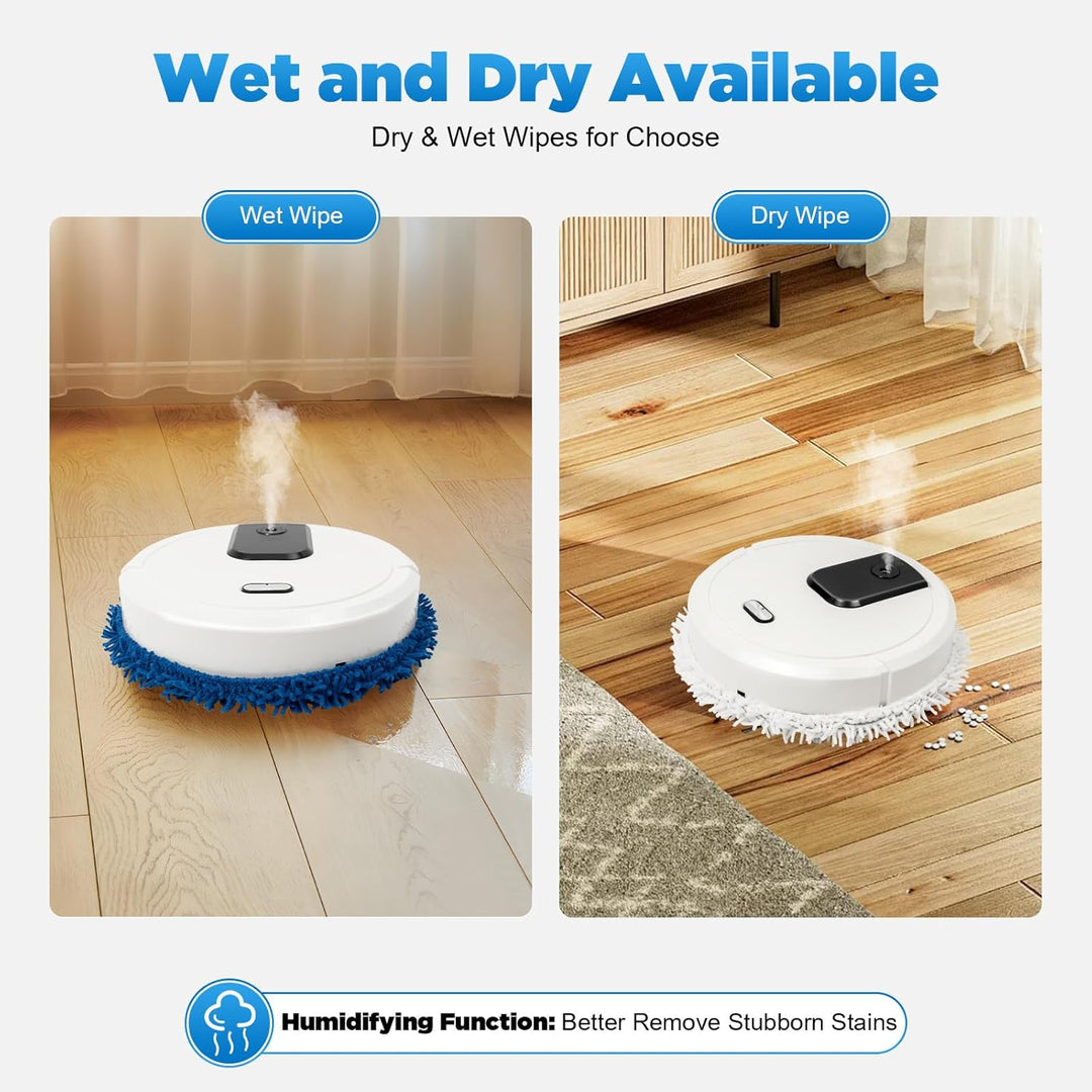 Saug und Wischroboter Selbstreinigend, Smart Saugroboter mit Wischfunktion &Hebarem Wischmopp, Robot