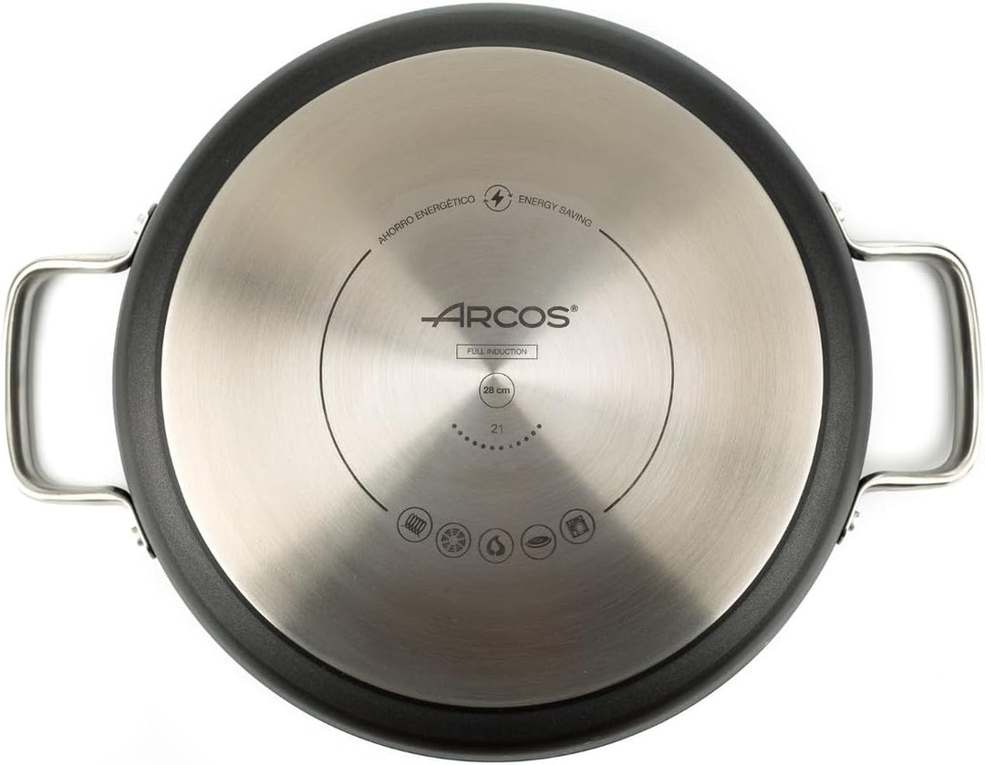 Arcos Serie Samoa | Antihaft-Kasserolle 28 cm und 4,3 L | Geschmiedetes Aluminium | Geeignet für jed