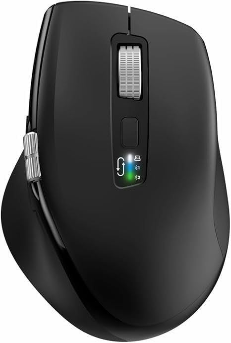 INFINMIND Kabellose Bluetooth-Maus mit Smart Flying Scroll, Daumenrad & ergonomischem Design, Leise