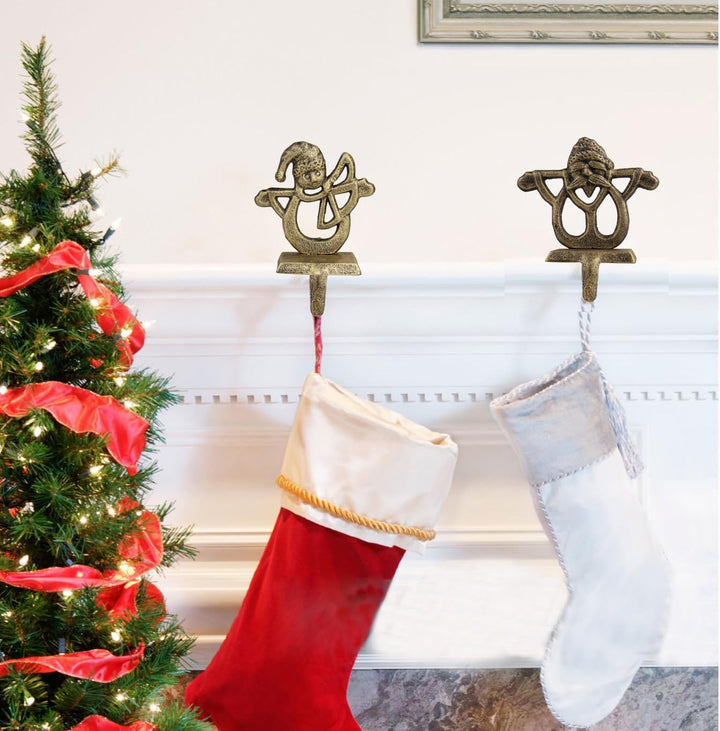 YWZHENYU 4 Stück Weihnachtsstrumpfhalter, langlebige Strumpfaufhänger Haken für Kaminsims, Kamin, Sc