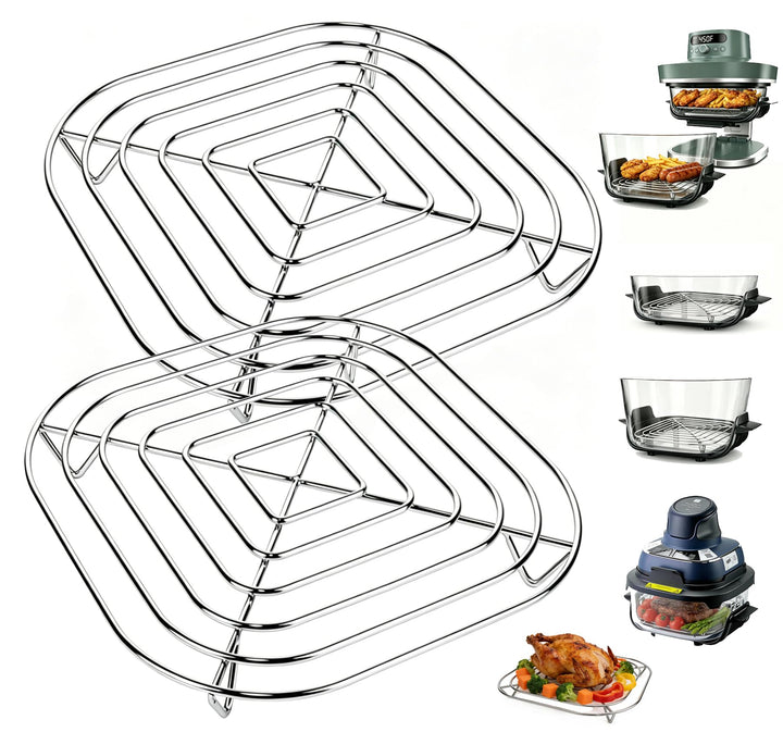 2 Grillroste für Ninja CRISPi PRO XL Fritteuse AS101EU, Rack aus Edelstahl SUS304 für Behälter aus G