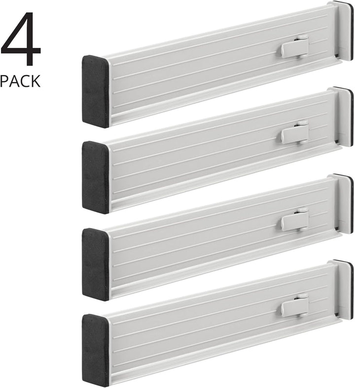 mDesign 4er-Set verstellbarer Schubladeneinsatz – praktischer Schubladen Organizer für Schrank und K