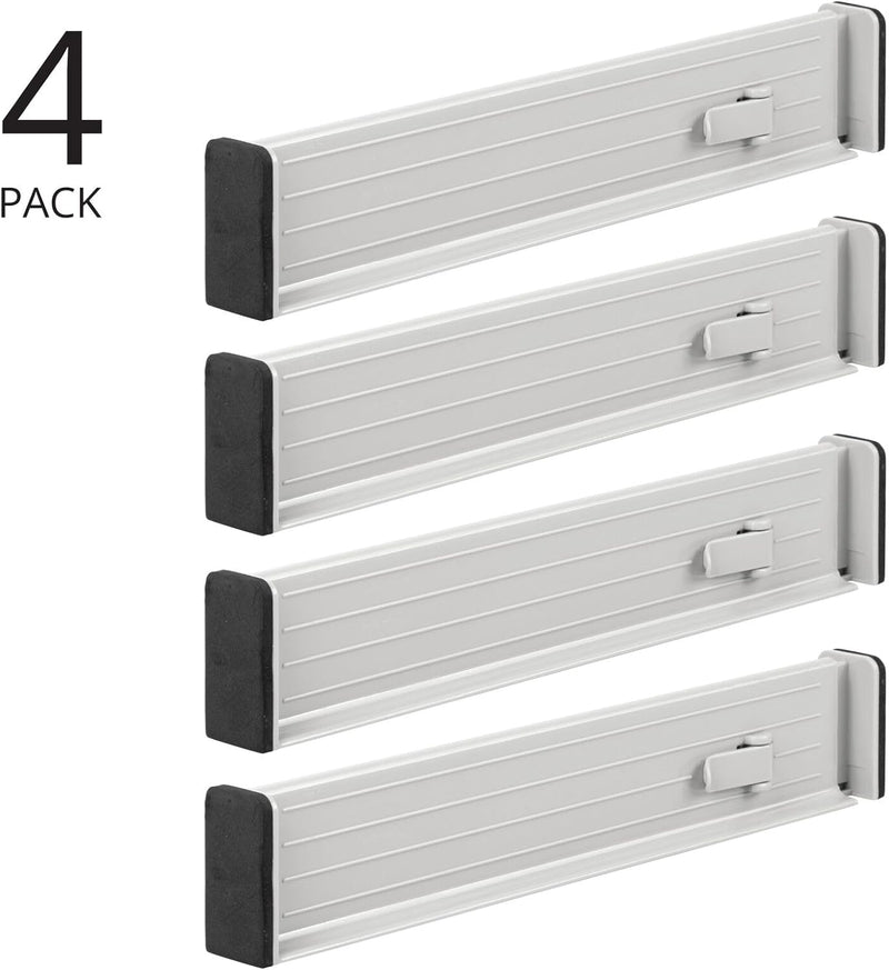 mDesign 4er-Set verstellbarer Schubladeneinsatz – praktischer Schubladen Organizer für Schrank und K