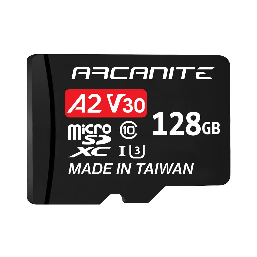 ARCANITE 128 GB microSDXC-Speicherkarte mit Adapter - A2, UHS-I U3, V30, 4K, C10, MicroSD, Lesegesch