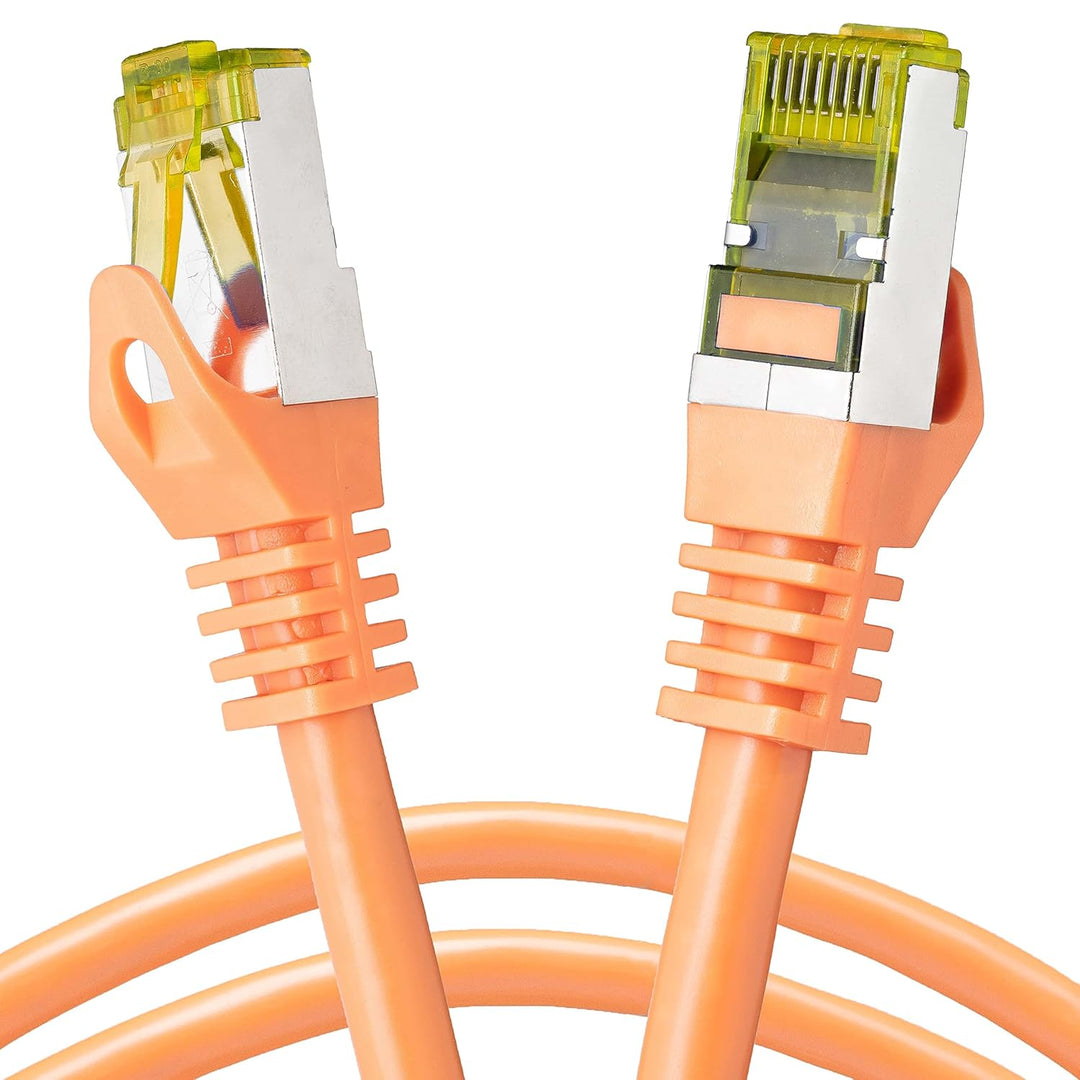 BIGtec LAN Kabel 20m Netzwerkkabel CAT7 Ethernet Internet Patchkabel CAT.7 orange Gigabit doppelt ge