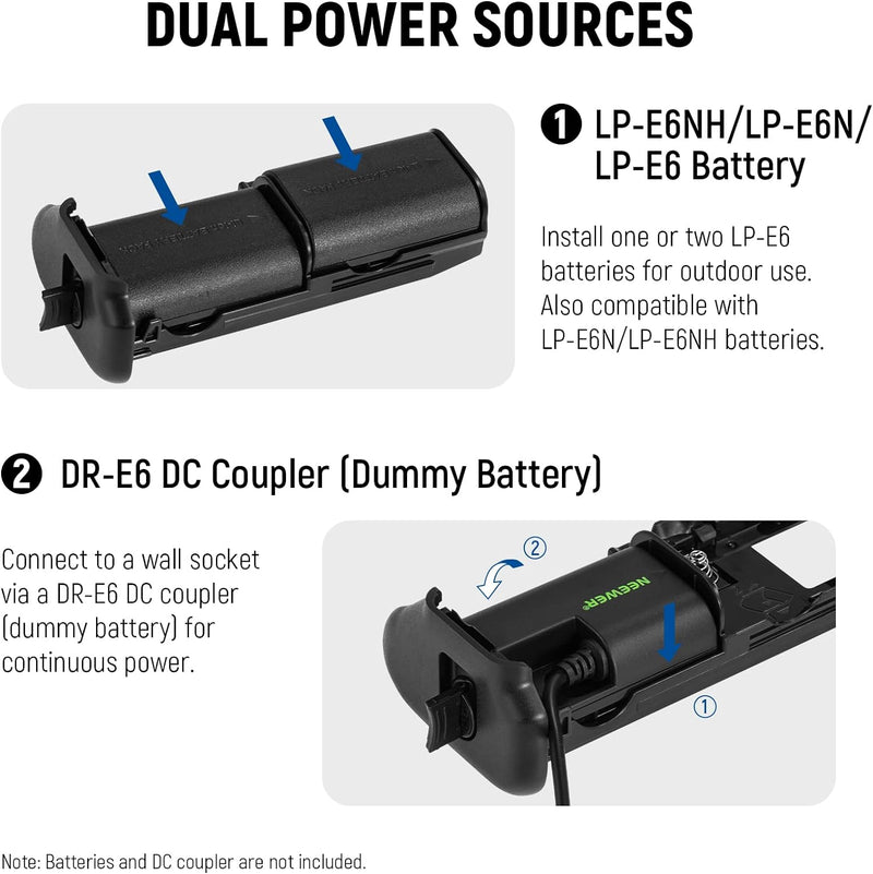 NEEWER Vertikaler 2,4G Batteriegriff, Ersatz für BG-R10 mit 2,4G Fernbedienung, kompatibel mit Canon