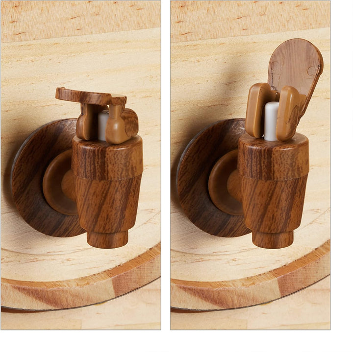 Relaxdays Schnapsfass, 2,2 l, Holz, Whiskyfass mit Bock & Zapfhahn, für Whisky, Wein, Spirituosen, D