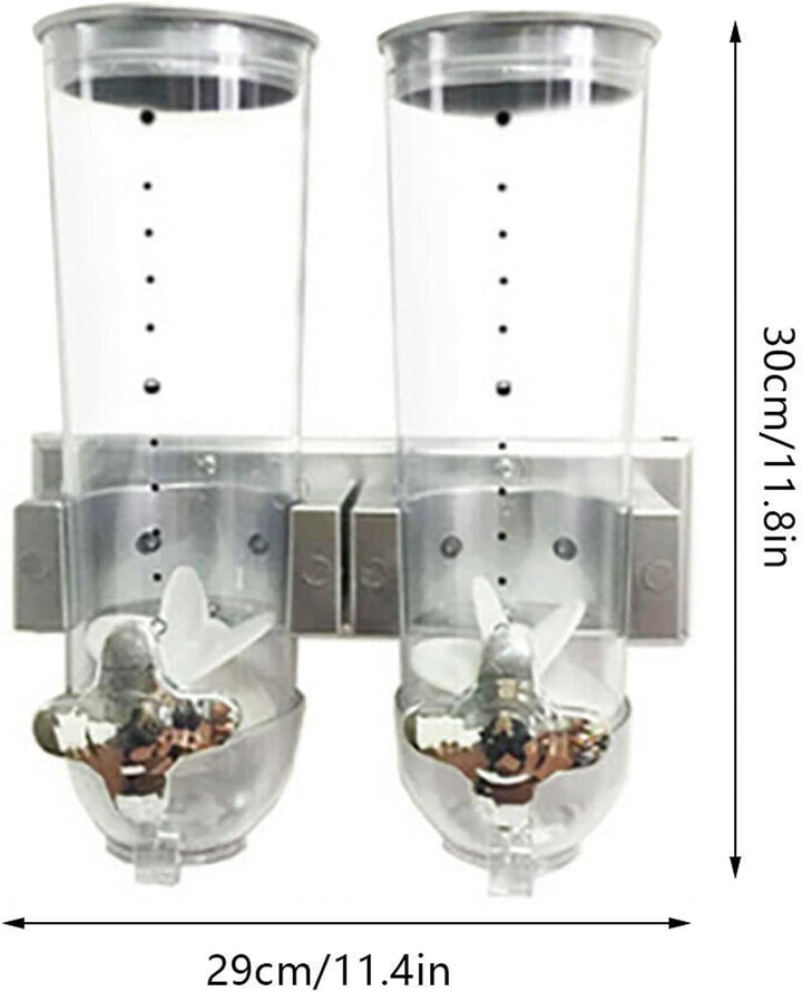 SHZICMY Doppel Müslispender, 3L Cerealienspender Wand, Wandmontiert Getreidespender Cornflakesspende