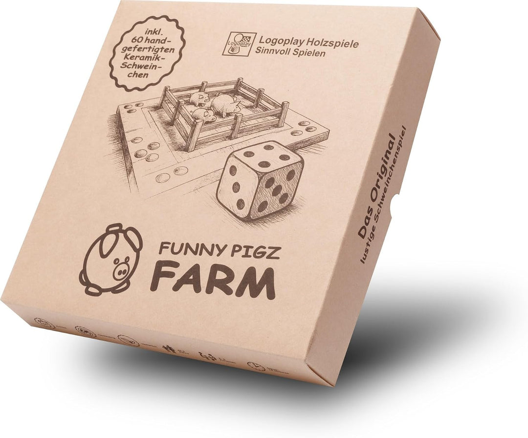 LOGOPLAY Funny Pigz Farm Schweinestall statt Schweineloch | Das beliebte Schweinchenspiel im neuen F