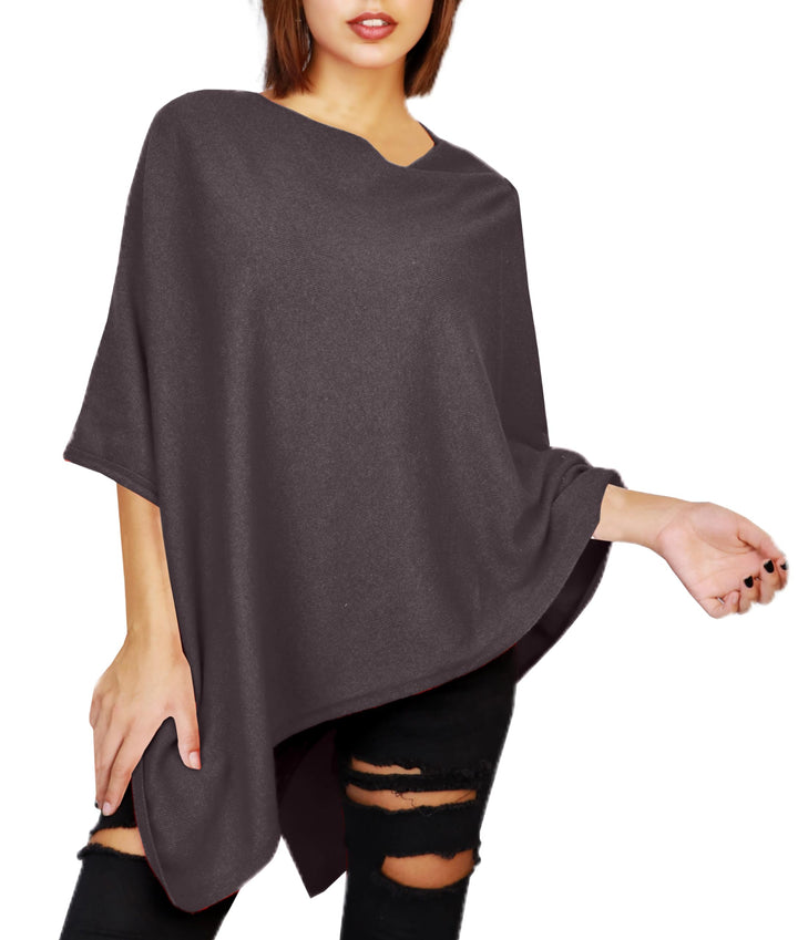JOPHY & CO. Damen-Poncho aus Kaschmir-Mischung, S Braun