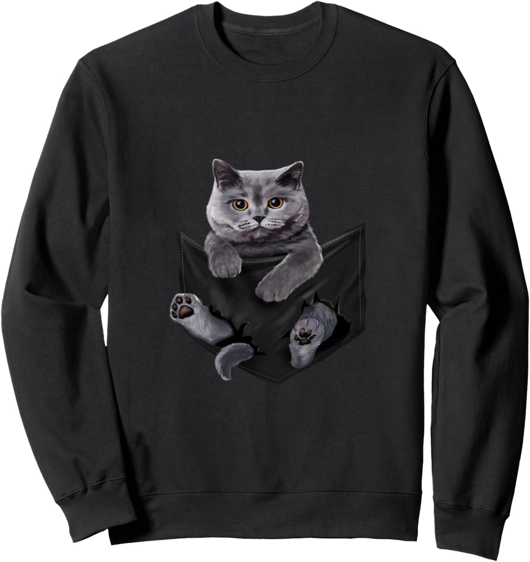 Cat Lovers British Shorthair In Pocket Funny Kitten Sweatshirt