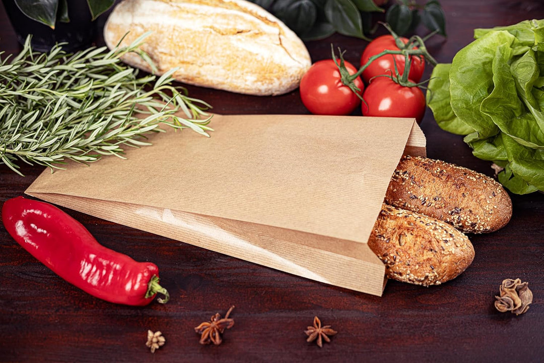 1000 Papiertüten Braun 15 x 29 cm | Papiertüten für Süss | Verpackung | Mittagessen | Sandwich | Geb