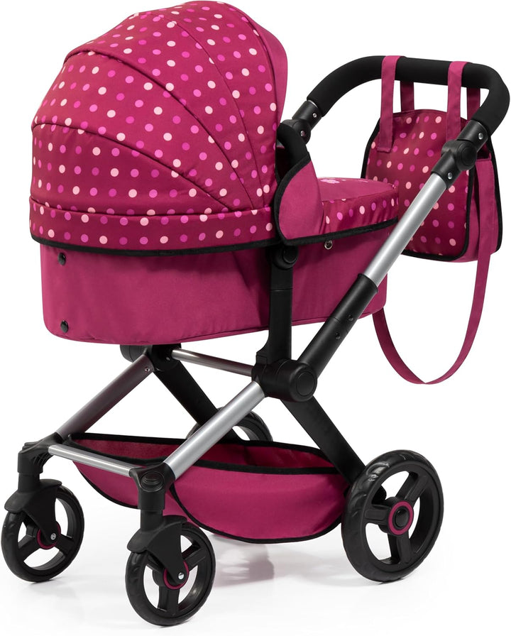 Bayer Design 17067AA Puppenwagen Xeo mit Tasche, höhenverstellbarer Griff, Schwenkschieber, wandelba