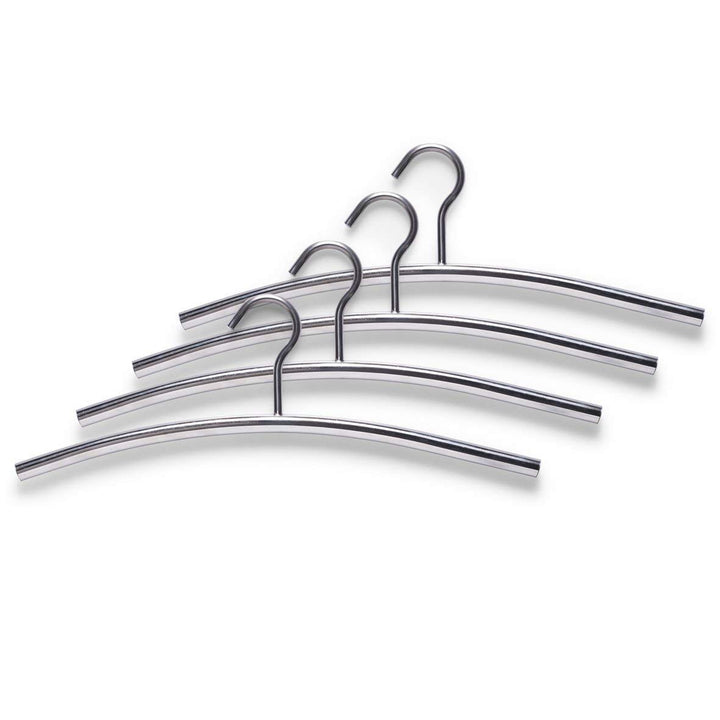 Zeller Kleiderbügel, 4-er Set, Edelstahl / 43.5 x 15 Silber Einheitsgrösse, Silber Einheitsgrösse